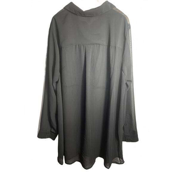 Torrid Blouse Women's Size 1 Black Long Sleeve Collar NWT - Picture 3 of 8